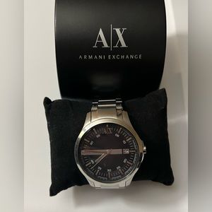 *NIB* Armani Exchange Men's Quartz Silver-Tone Stainless Steel Watch 46mm